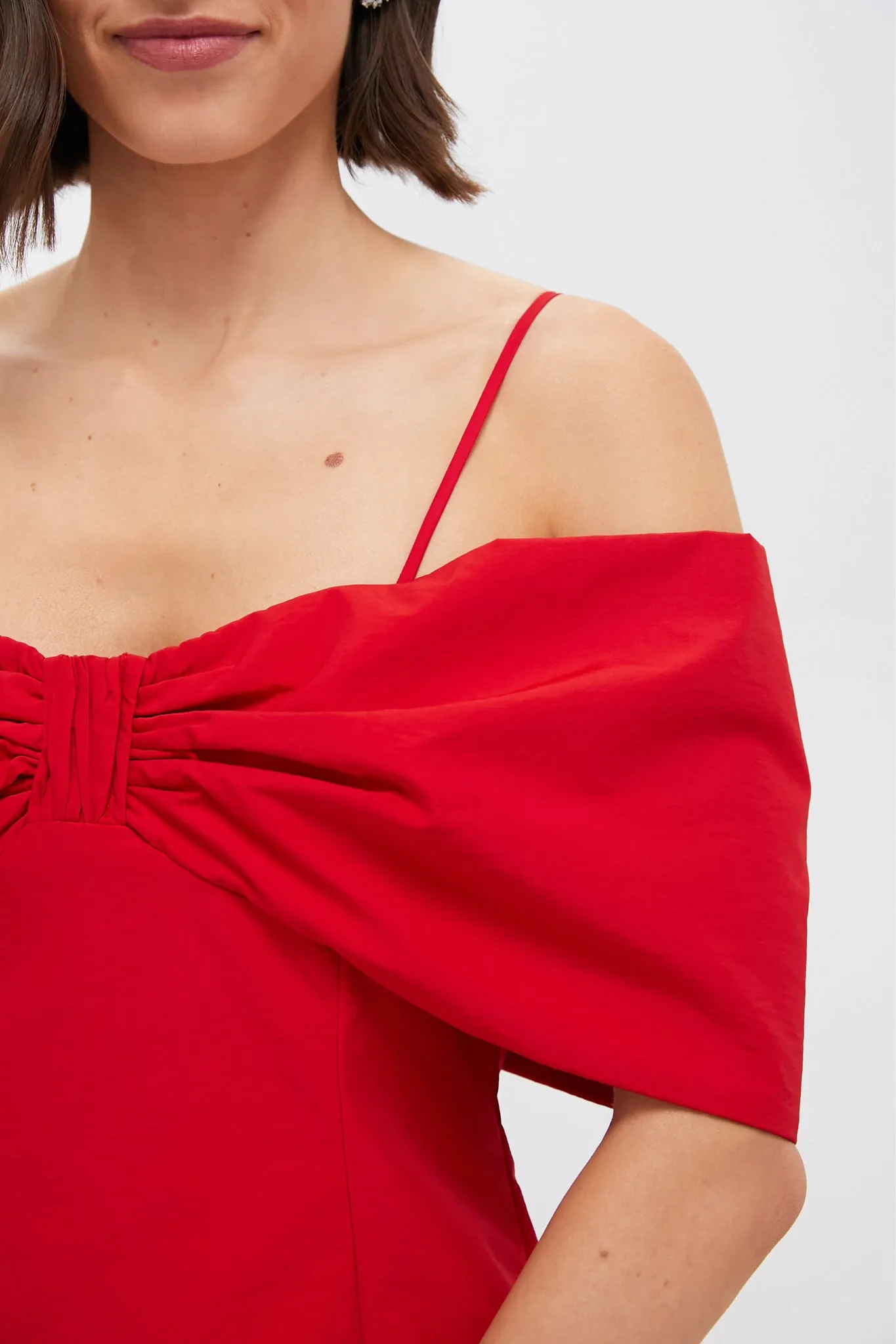 Off-the-Shoulder Red Bow Bates Mini Dress sold by Tuckernuck product image thumbnail 5