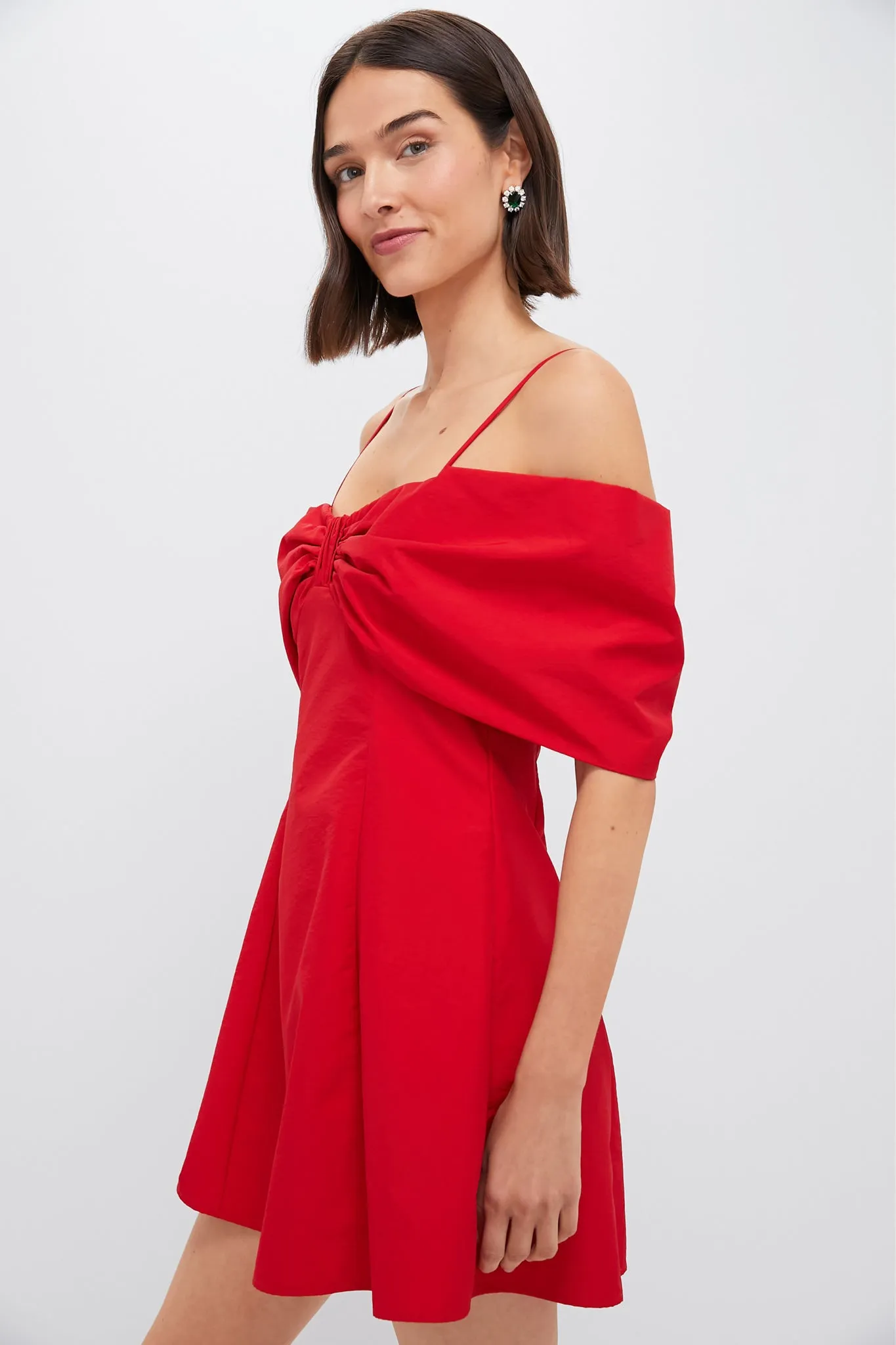Off-the-Shoulder Red Bow Bates Mini Dress sold by Tuckernuck product image thumbnail 3