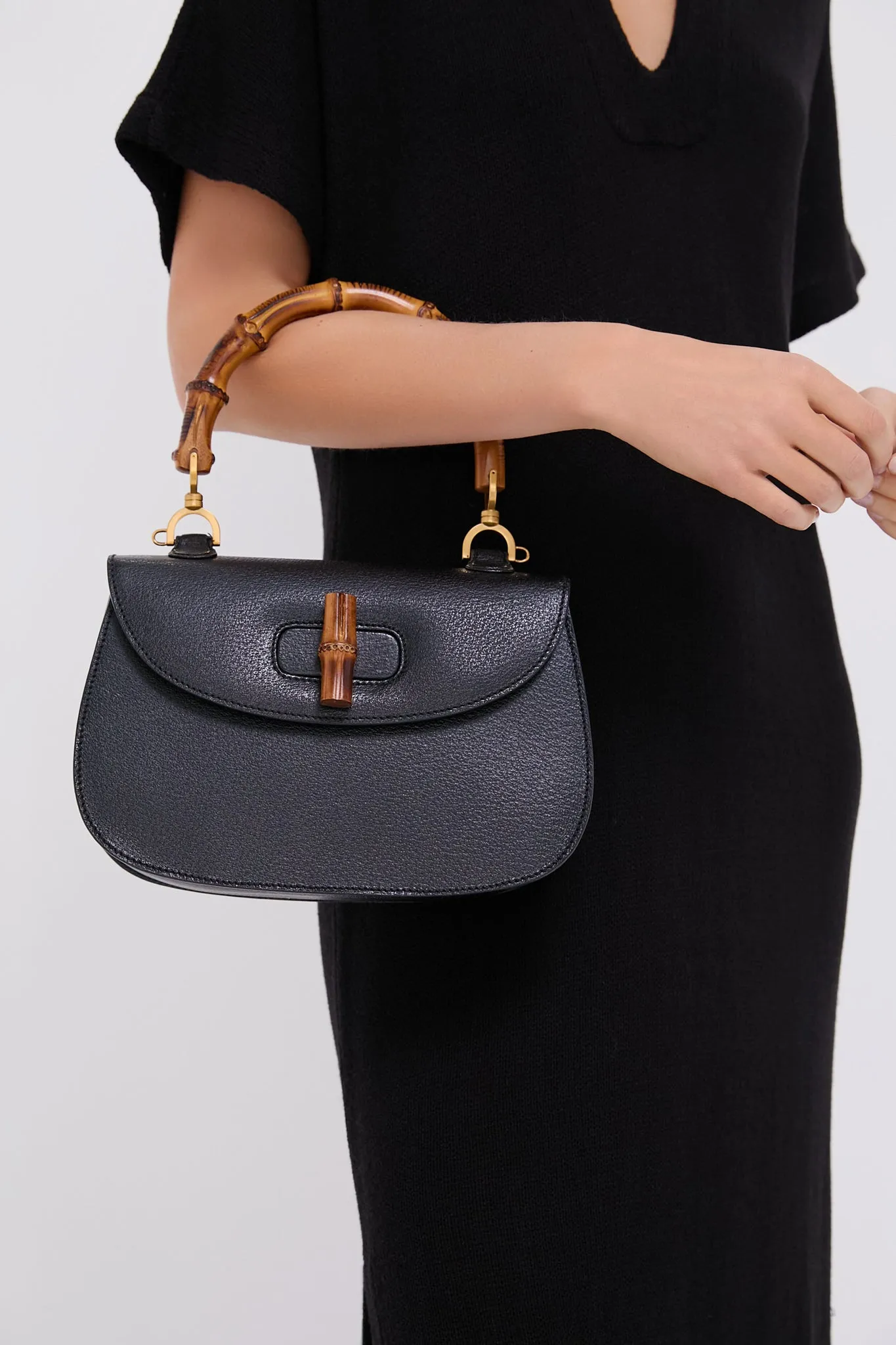 Gucci Black Medium Bamboo Top Handle Bag sold by Tuckernuck product image thumbnail 2