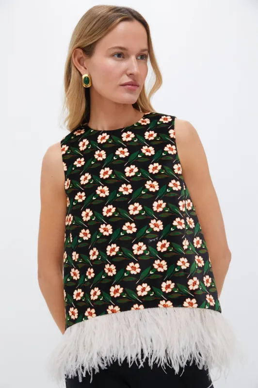 Mayfair La Scala Top With Feathers sold by Tuckernuck