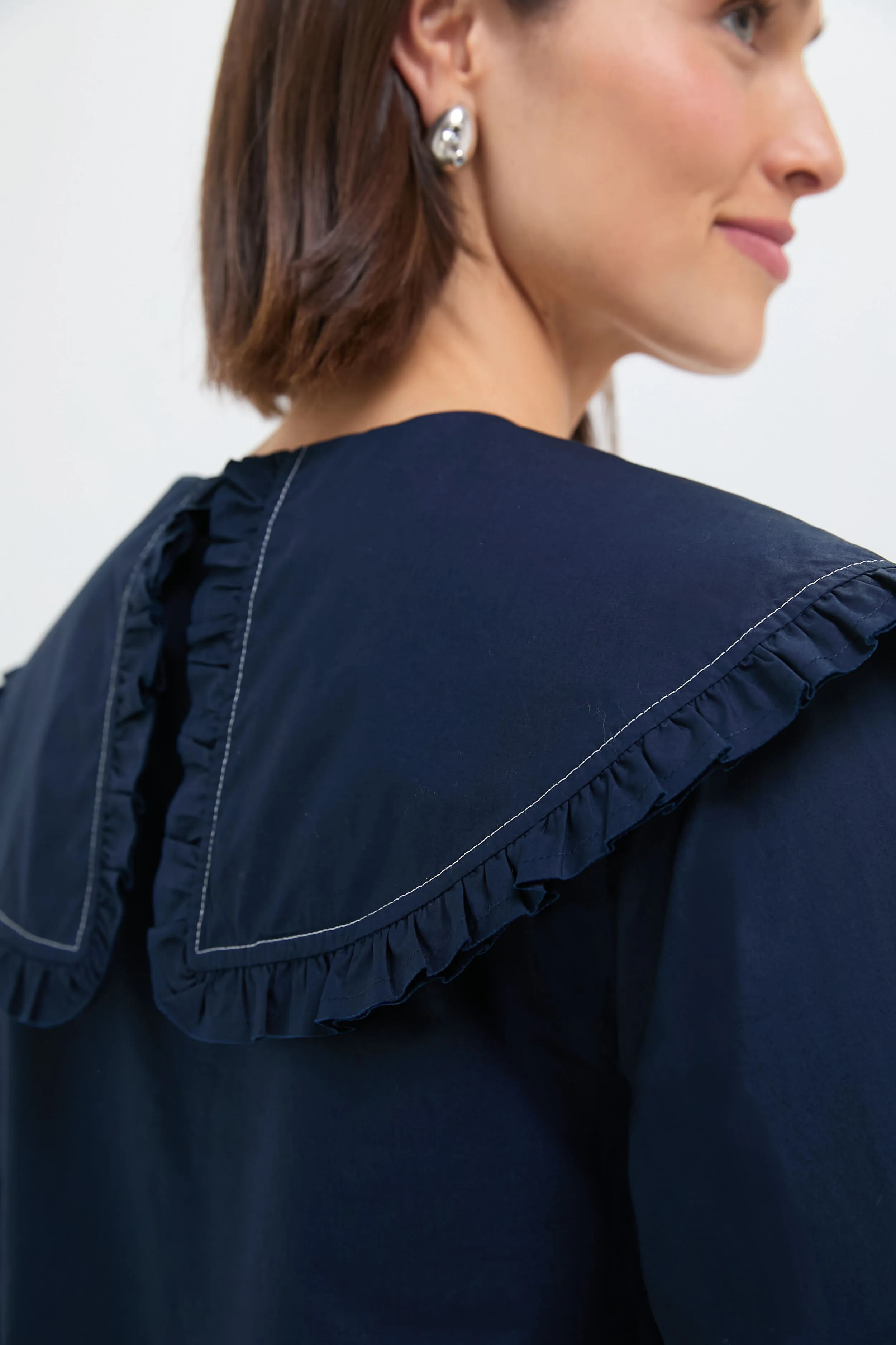 Sky Captain Cotton Poplin Big Collar Mini Shirt Dress sold by Tuckernuck product image thumbnail 5