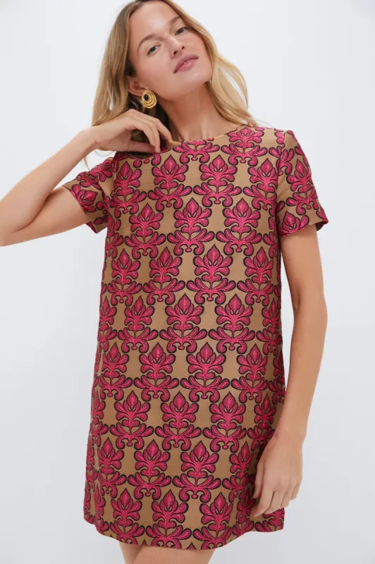 Herald Jacquard Mini Swing Dress made by LA DoubleJ