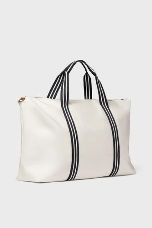 White and Navy Coated Canvas Weekender - Loyalty sold by Tuckernuck