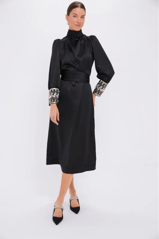 Black Embellished Faven Dress sold by Tuckernuck