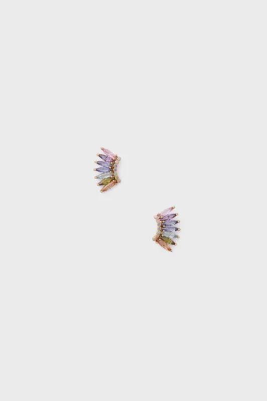 Multi Petite Crystal Madeline Studs made by Mignonne Gavigan