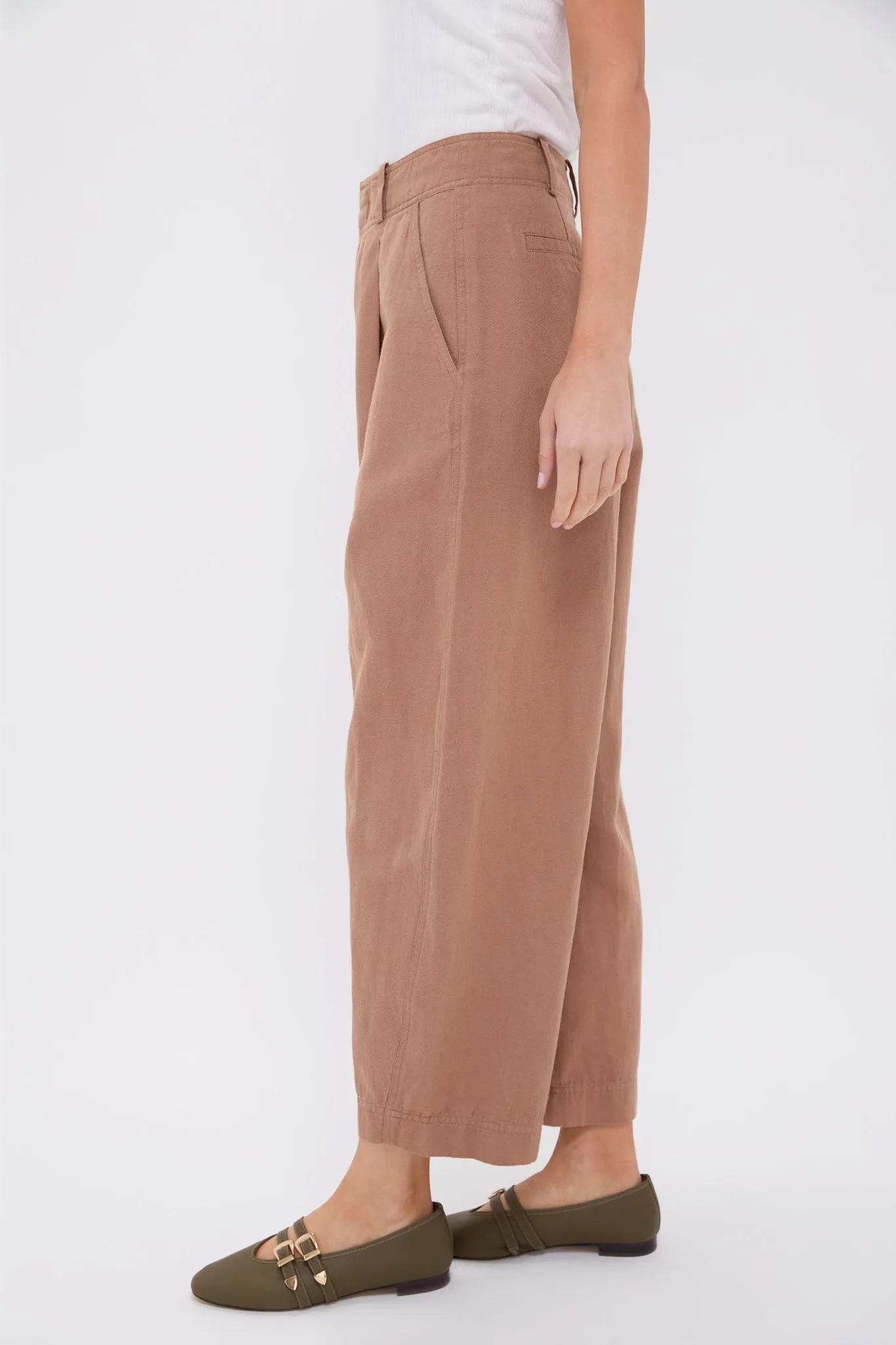 Deep Khaki Bari Crop Trouser sold by Tuckernuck product image thumbnail 3