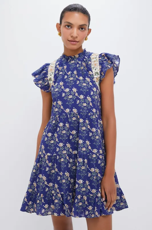 Exclusive Blue Elizabeth Print Mini Flutter Sleeve Dress sold by Tuckernuck