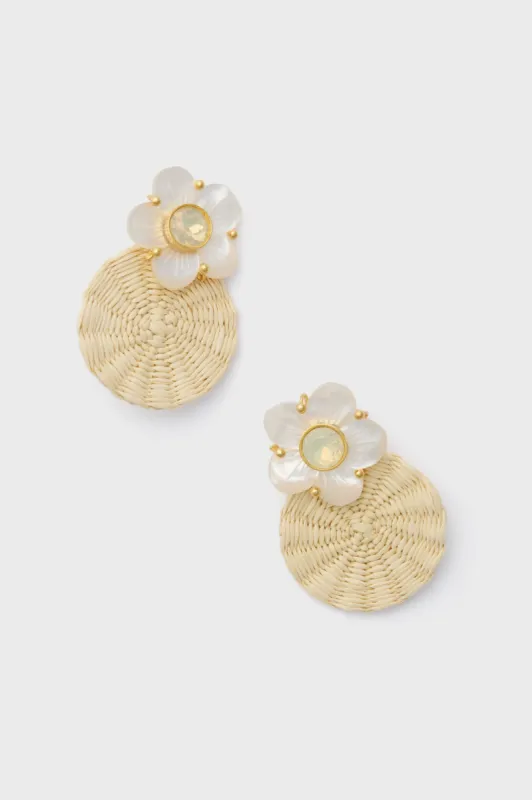 Natural Shell Garden Iraca Studs sold by Tuckernuck