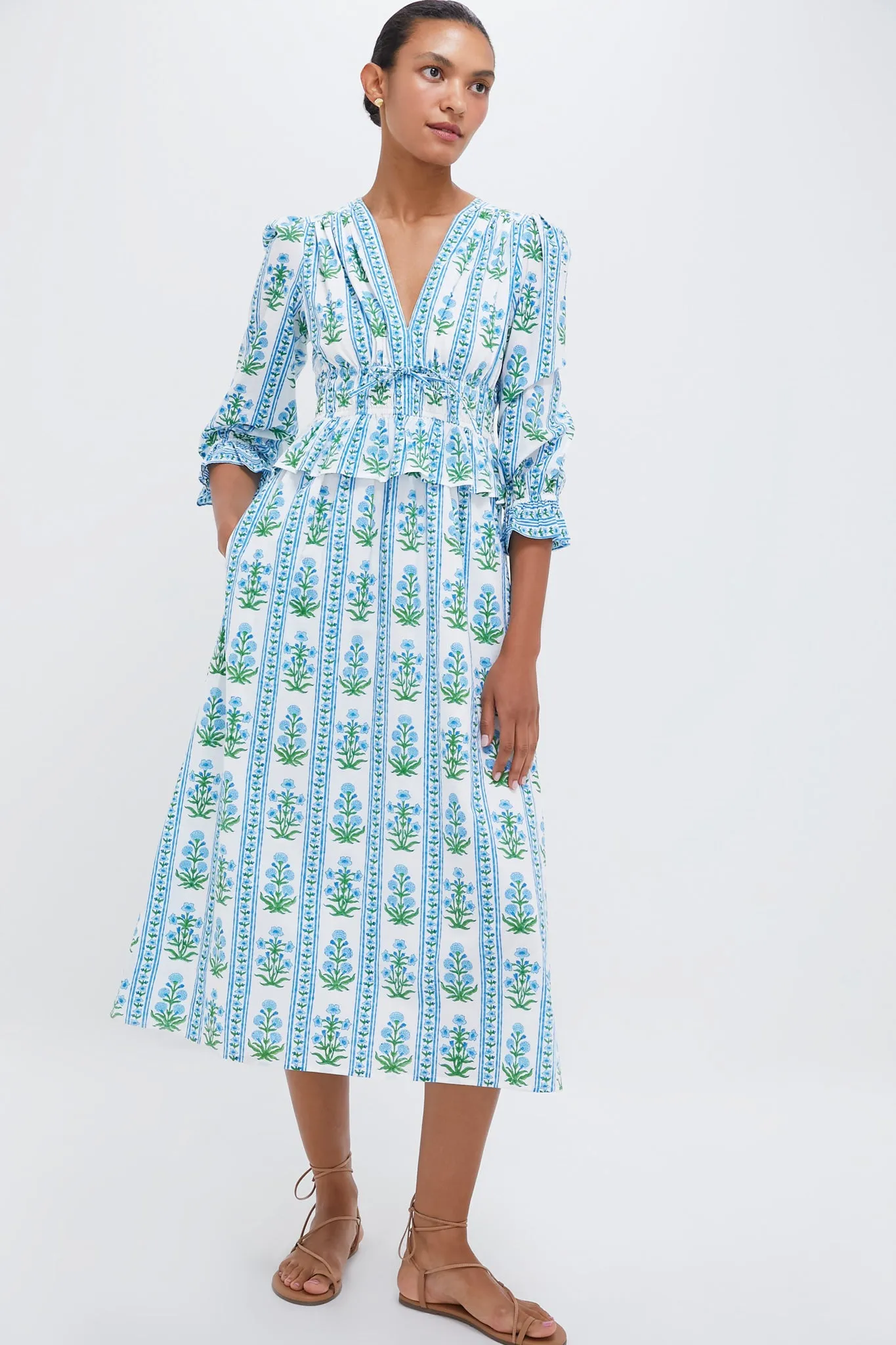 Indigo Border Melanie Dress sold by Tuckernuck