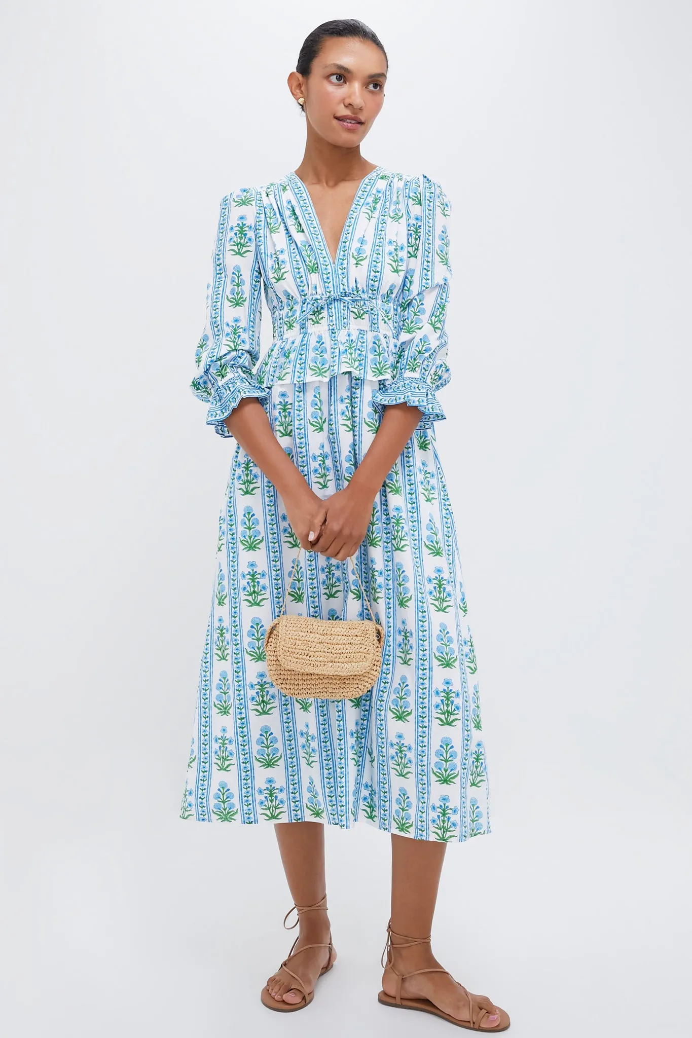 Indigo Border Melanie Dress sold by Tuckernuck product image thumbnail 2