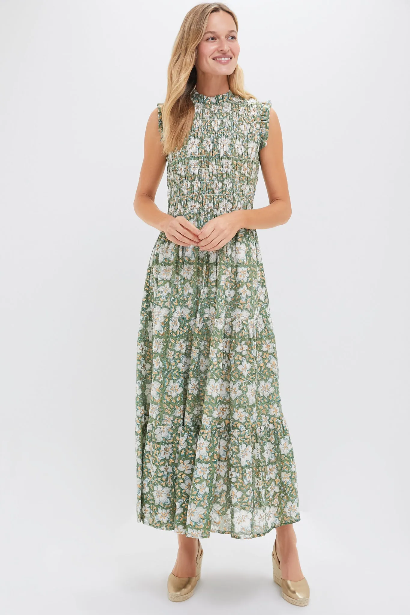 Ivy Olive Sleeveless Smocked Maxi Dress sold by Tuckernuck