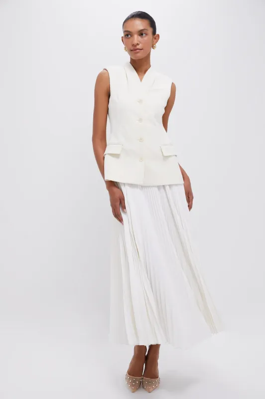 White Georgina Sleeveless Vest Midi Dress sold by Tuckernuck