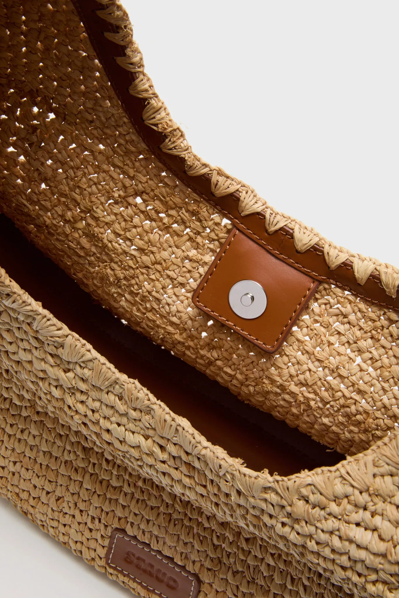 Natural and Tan Large Raffia Moon Tote Bag sold by Tuckernuck product image thumbnail 5