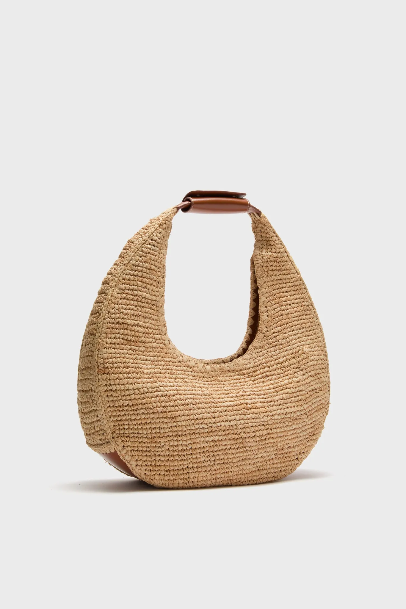 Natural and Tan Large Raffia Moon Tote Bag sold by Tuckernuck product image thumbnail 4
