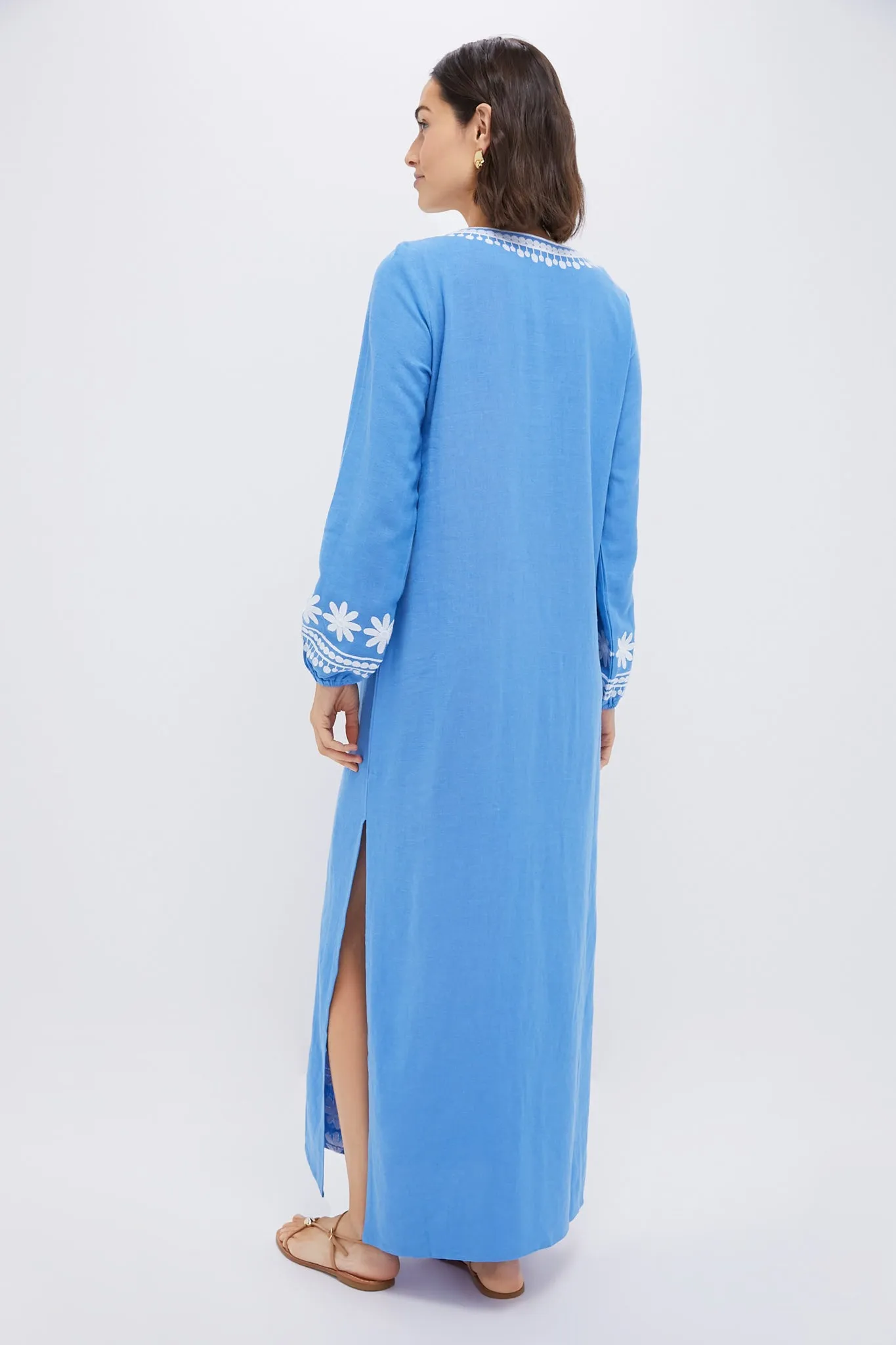 Marina and White Embroidered Caftan sold by Tuckernuck product image thumbnail 4