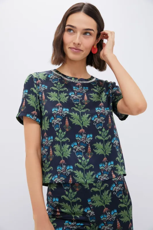 Blue Persian Botanic Gabrielle Top sold by Tuckernuck
