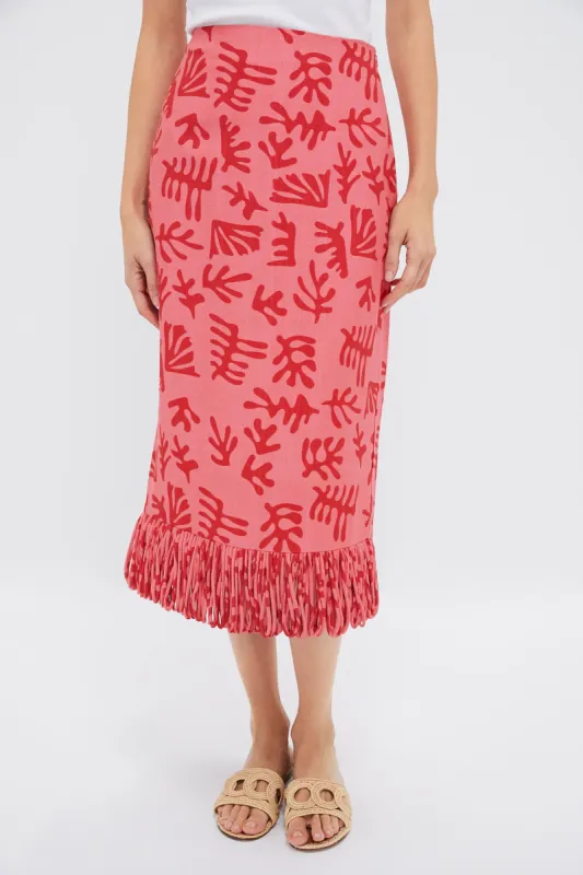 Coral & Red Reef Print Cozumel Skirt sold by Tuckernuck