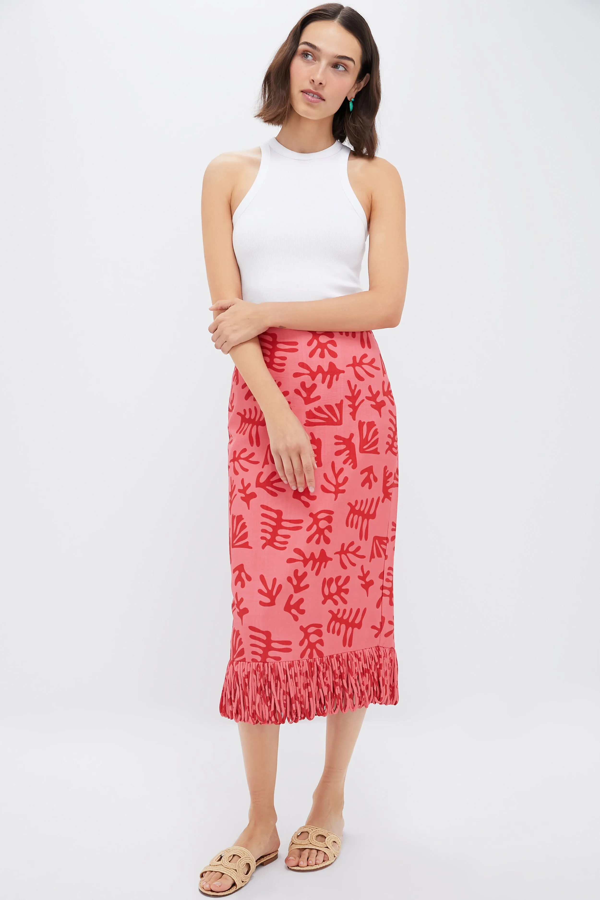 Coral & Red Reef Print Cozumel Skirt sold by Tuckernuck product image thumbnail 5