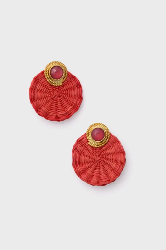 Coral Iraca Dulcinea Studs made by Tuckernuck