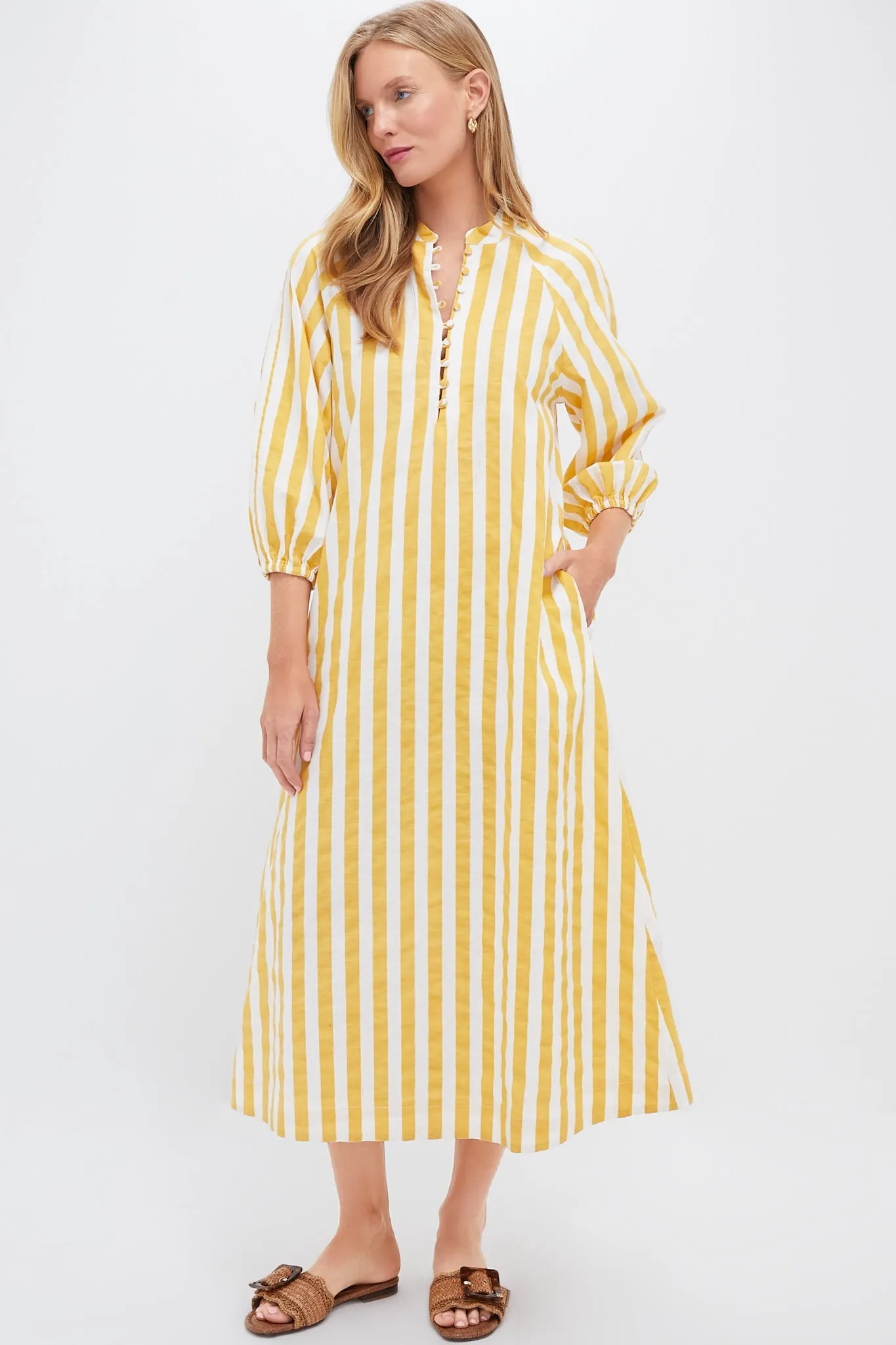 Marigold Stripe Maryse Caftan sold by Tuckernuck