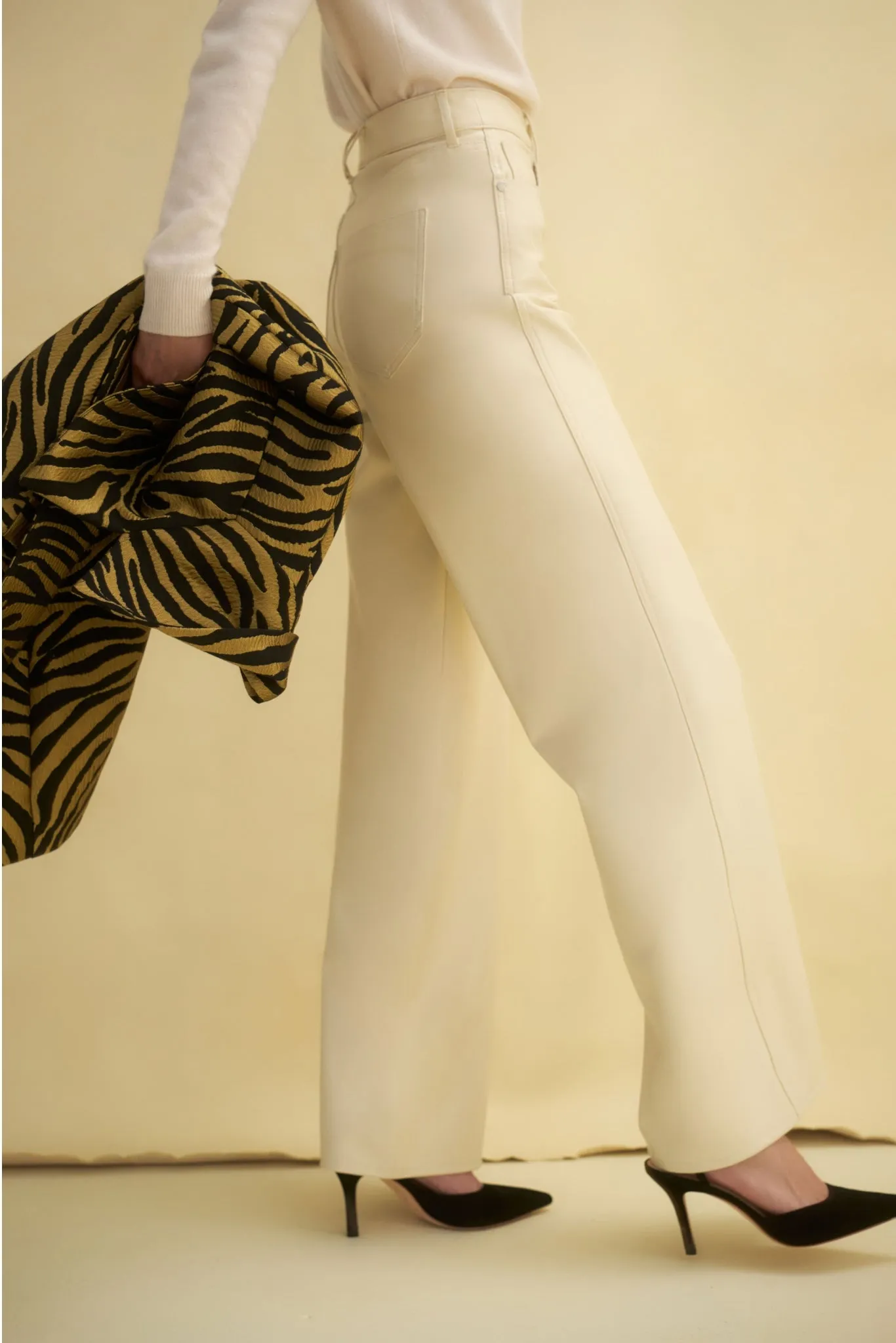 Ecru Vegan Leather Taylor High Rise Wide Leg sold by Tuckernuck product image thumbnail 2