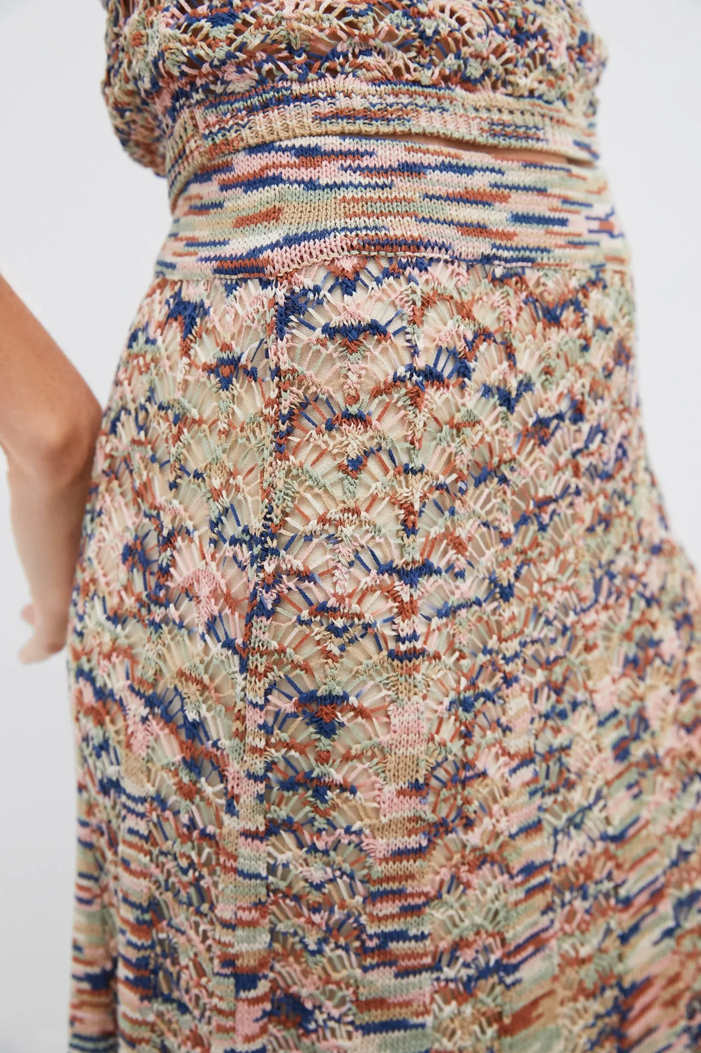 Multi Wylie Flared Knit Skirt sold by Tuckernuck product image thumbnail 5