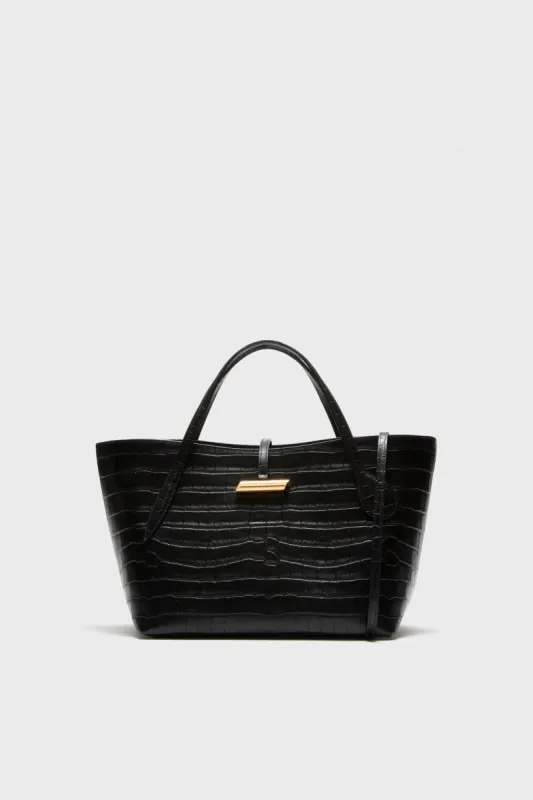 Black Croc Embossed Petite Penne Tote sold by Tuckernuck