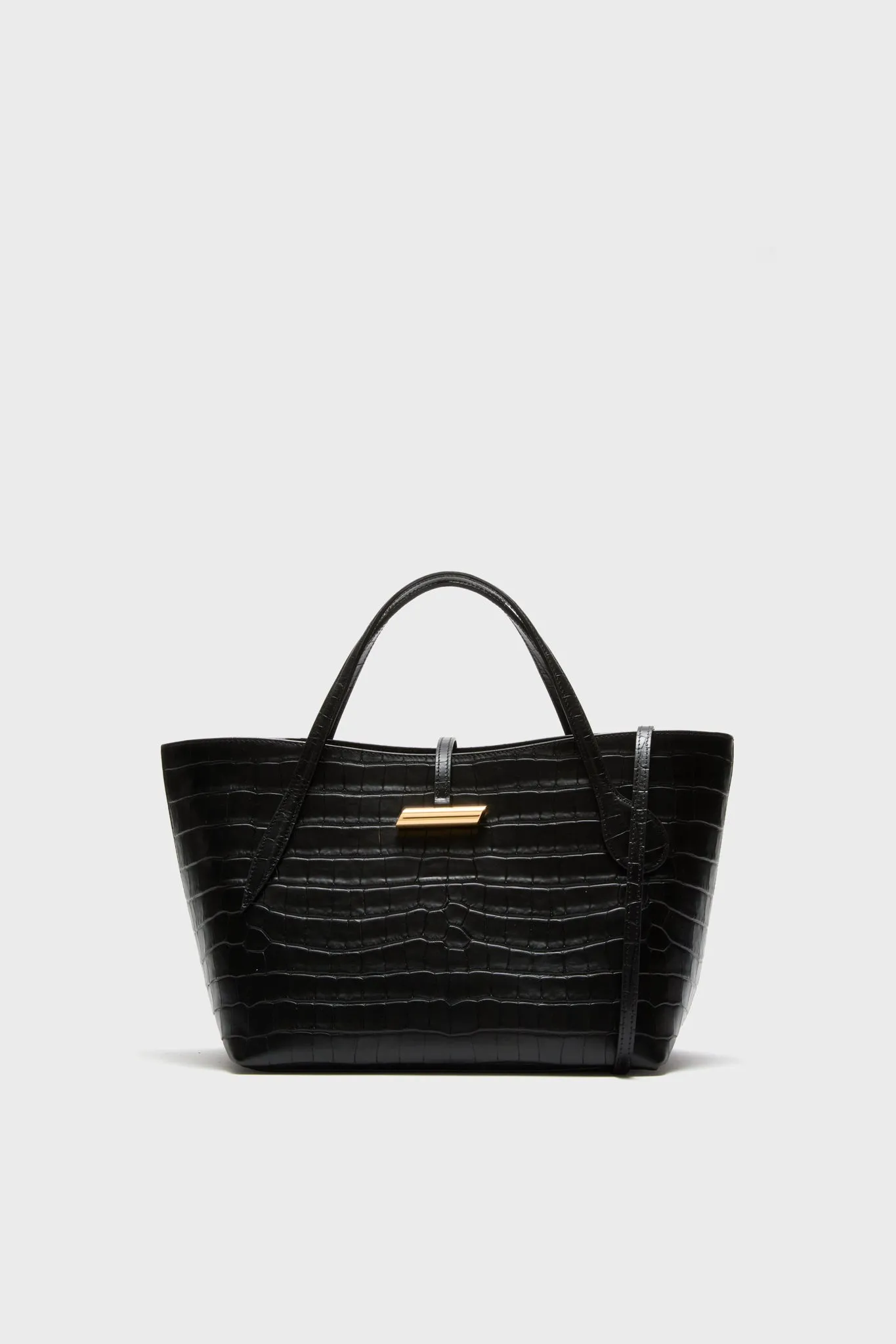 Black Croc Embossed Petite Penne Tote sold by Tuckernuck