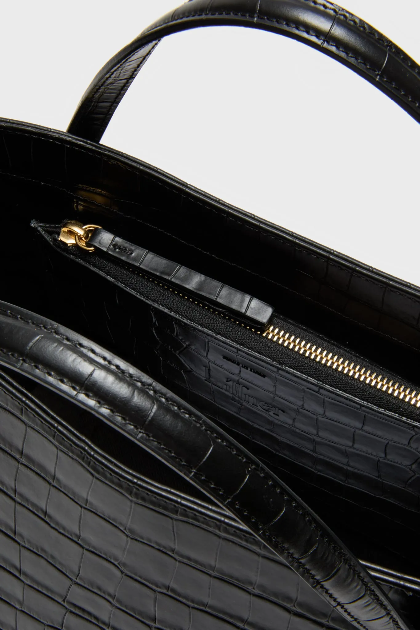 Black Croc Embossed Petite Penne Tote sold by Tuckernuck product image thumbnail 4