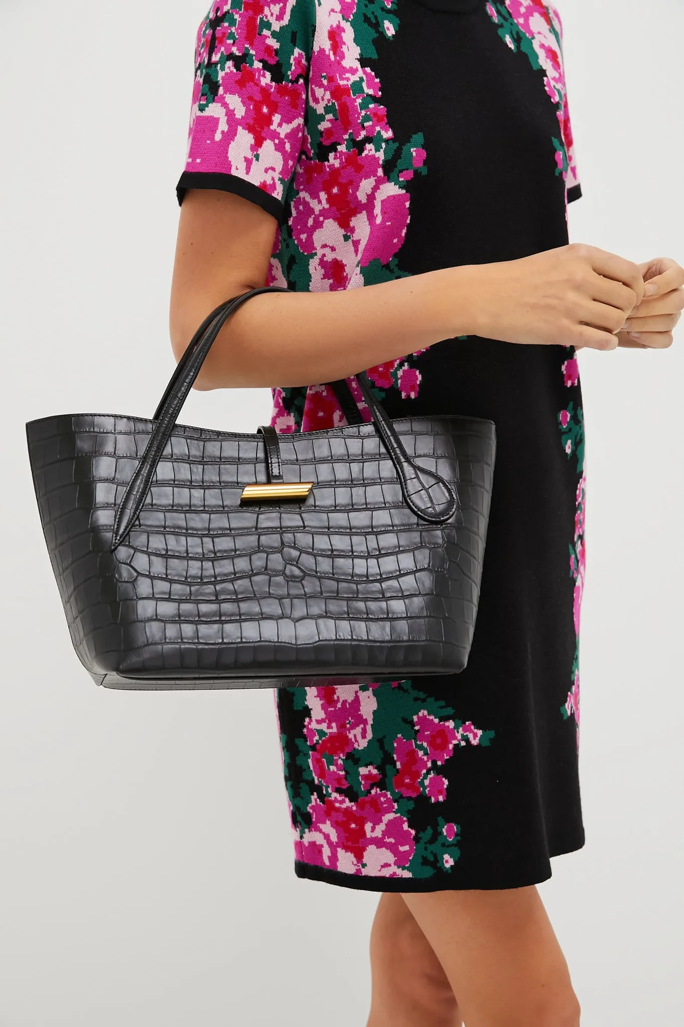 Black Croc Embossed Petite Penne Tote sold by Tuckernuck product image thumbnail 2