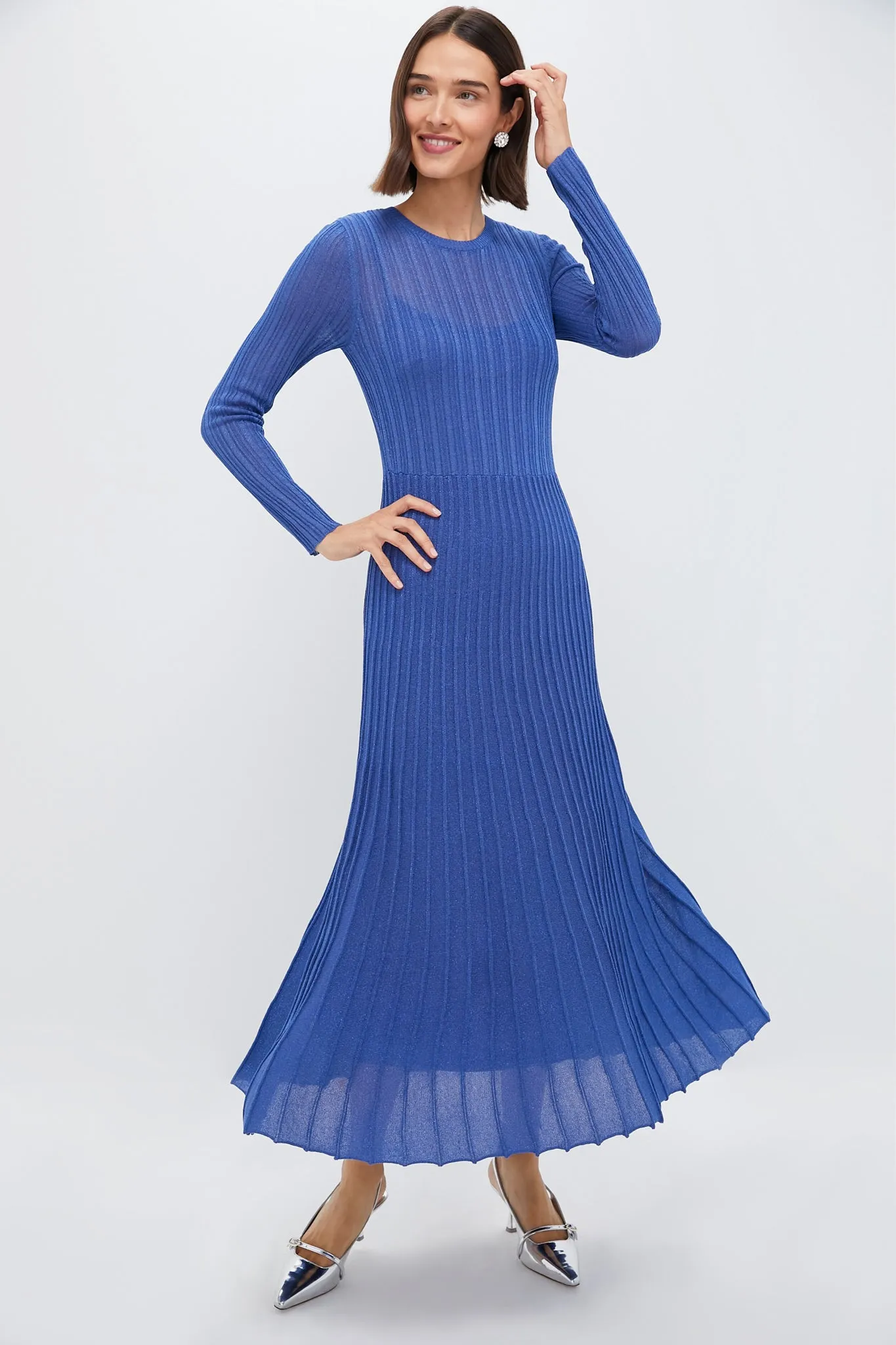 Cobalt Shimmer Knit Cammie Maxi Dress sold by Tuckernuck