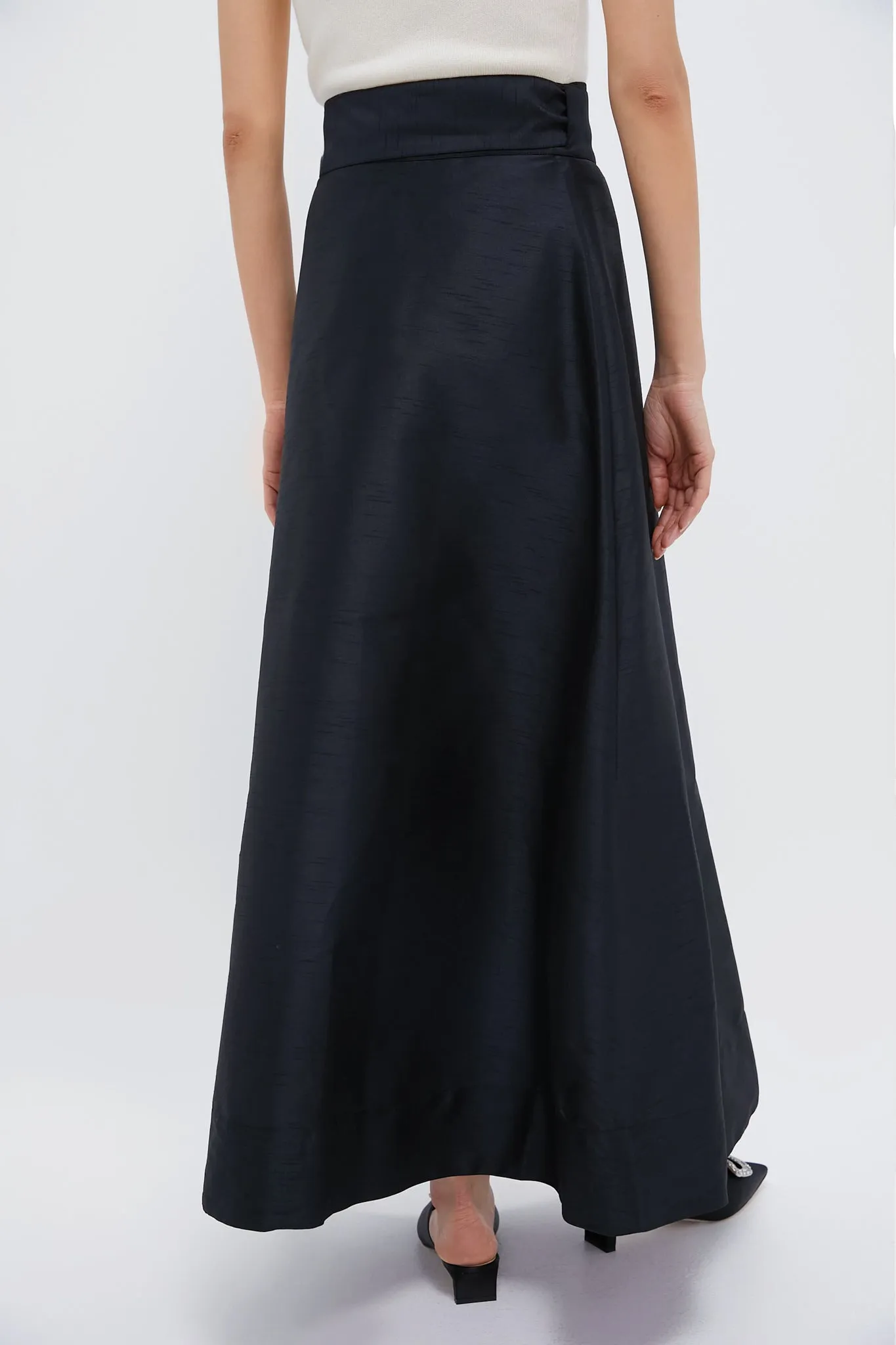 Black Helena Midi Wrap Skirt sold by Tuckernuck product image thumbnail 4