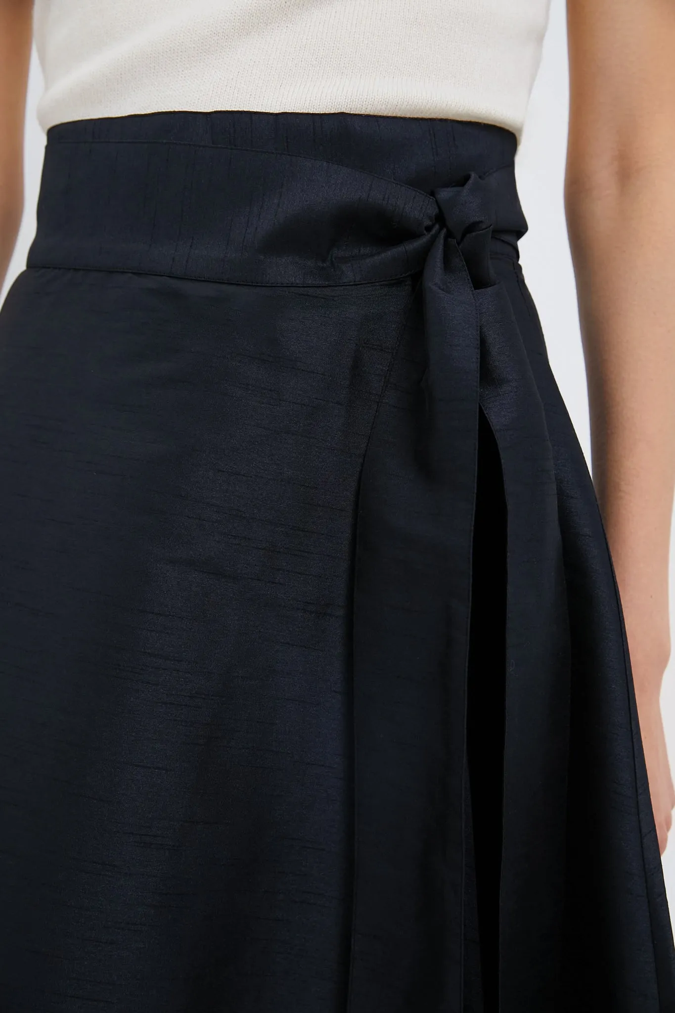 Black Helena Midi Wrap Skirt sold by Tuckernuck product image thumbnail 5