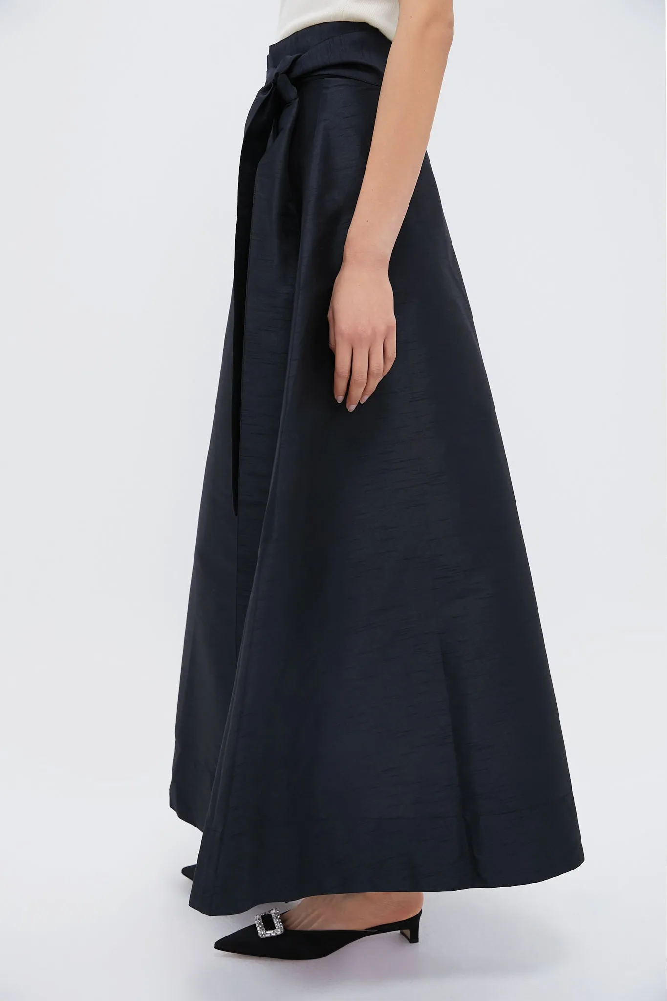 Black Helena Midi Wrap Skirt sold by Tuckernuck product image thumbnail 3