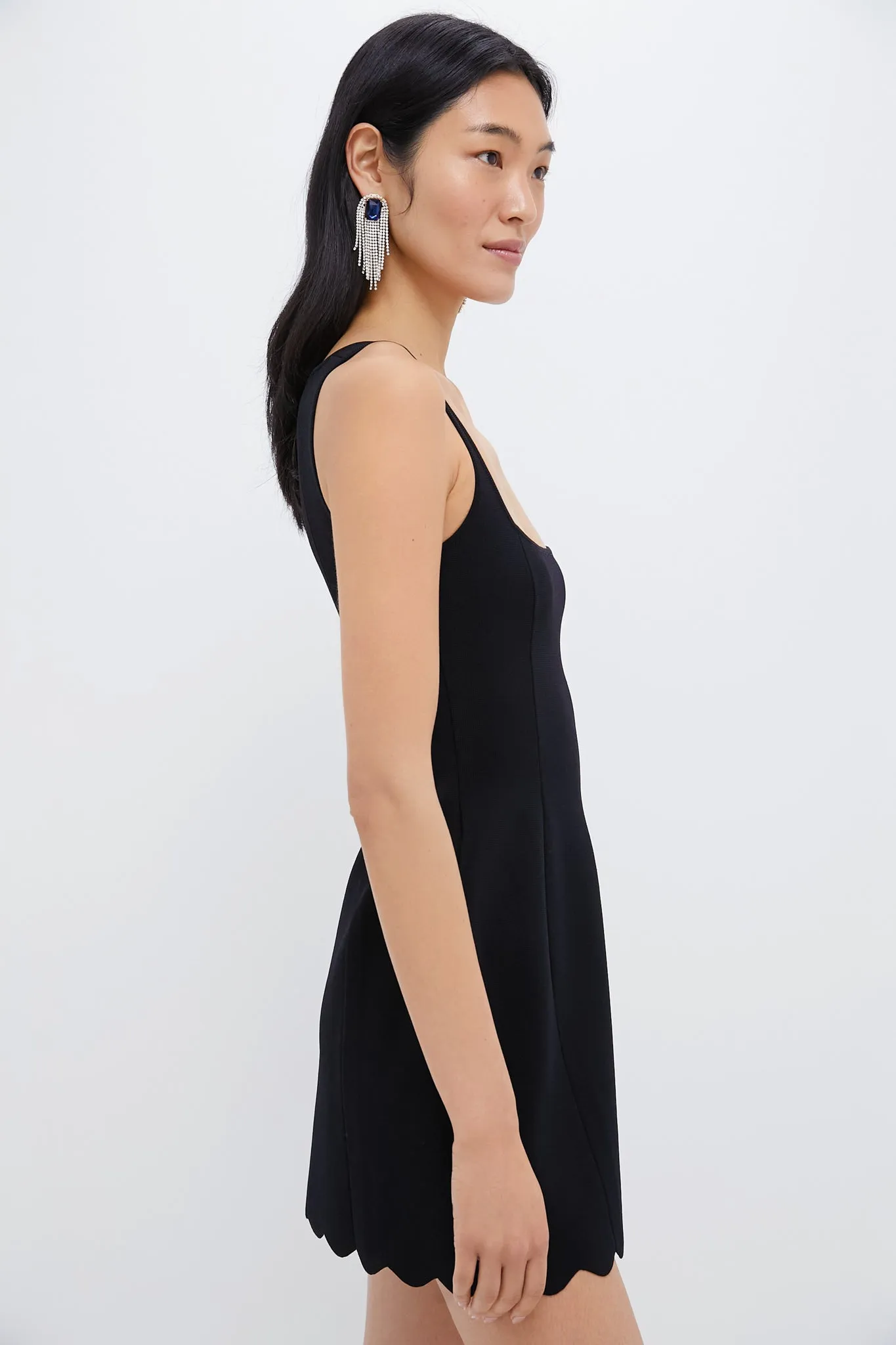 Black Fia Crepe Mini Dress sold by Tuckernuck product image thumbnail 3