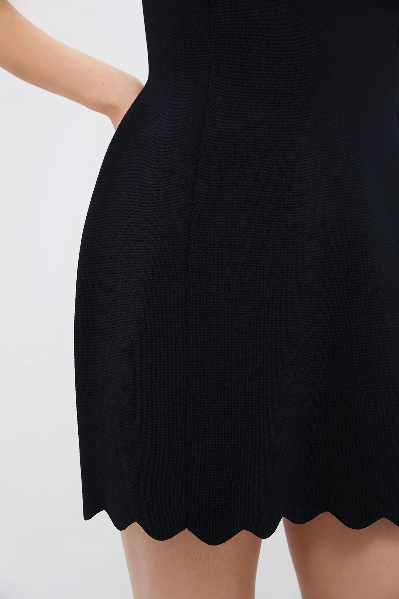 Black Fia Crepe Mini Dress sold by Tuckernuck product image thumbnail 5
