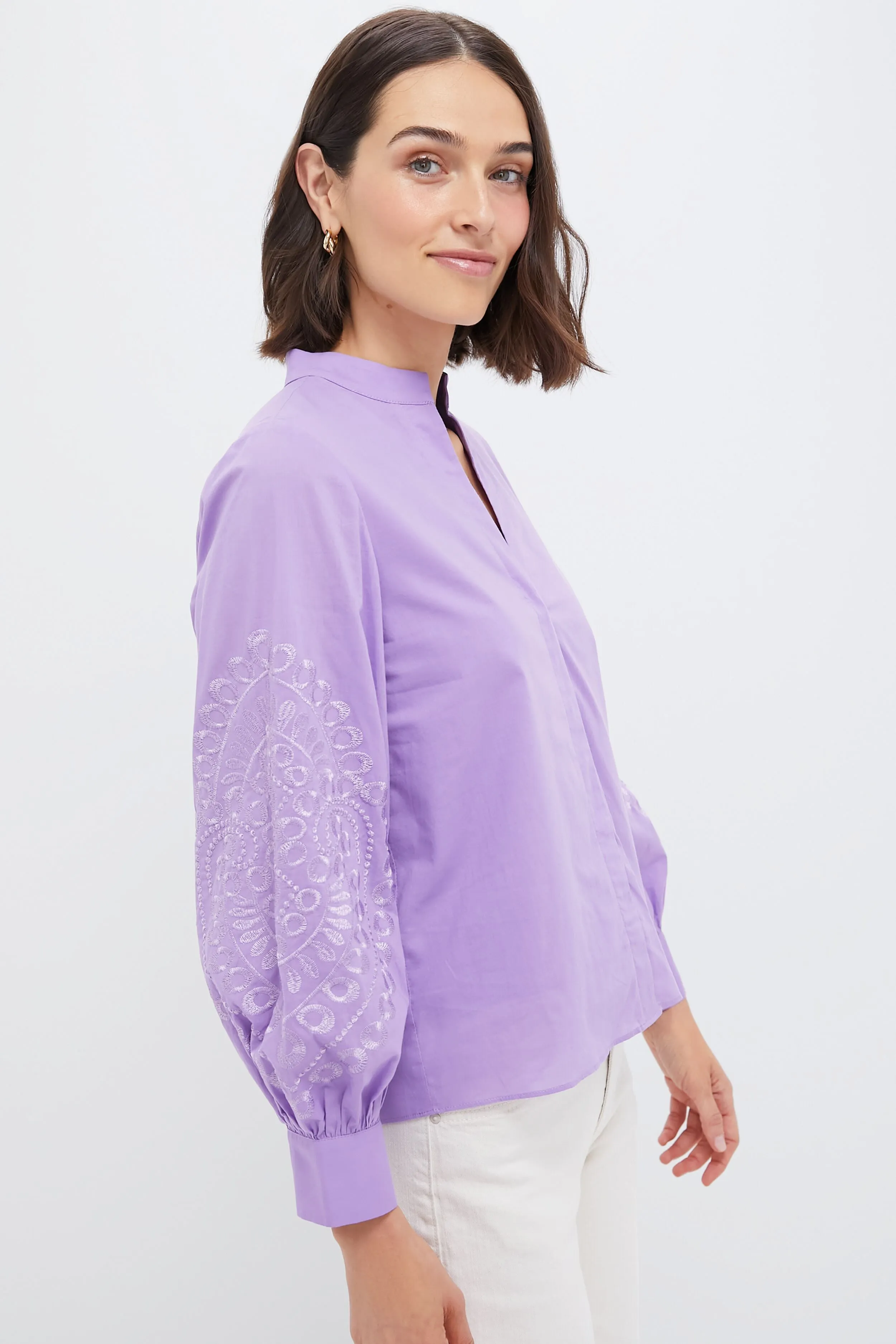 Lavender Embroidered Wisteria Blouse sold by Tuckernuck product image thumbnail 4
