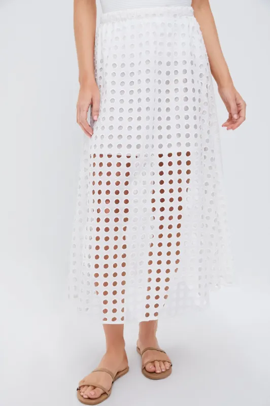 White Cotton Eyelet Eve Skirt sold by Tuckernuck