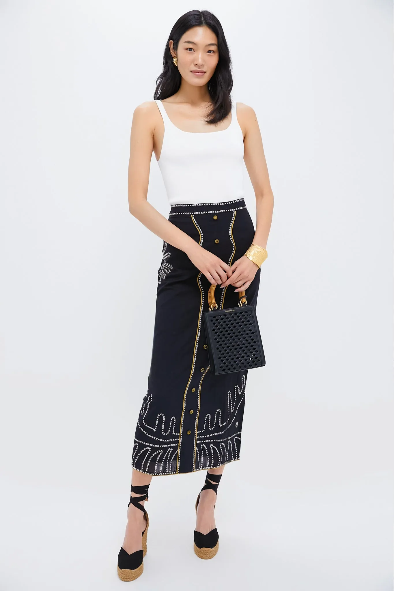 Black and Lime Stitch Portia Skirt sold by Tuckernuck product image thumbnail 2