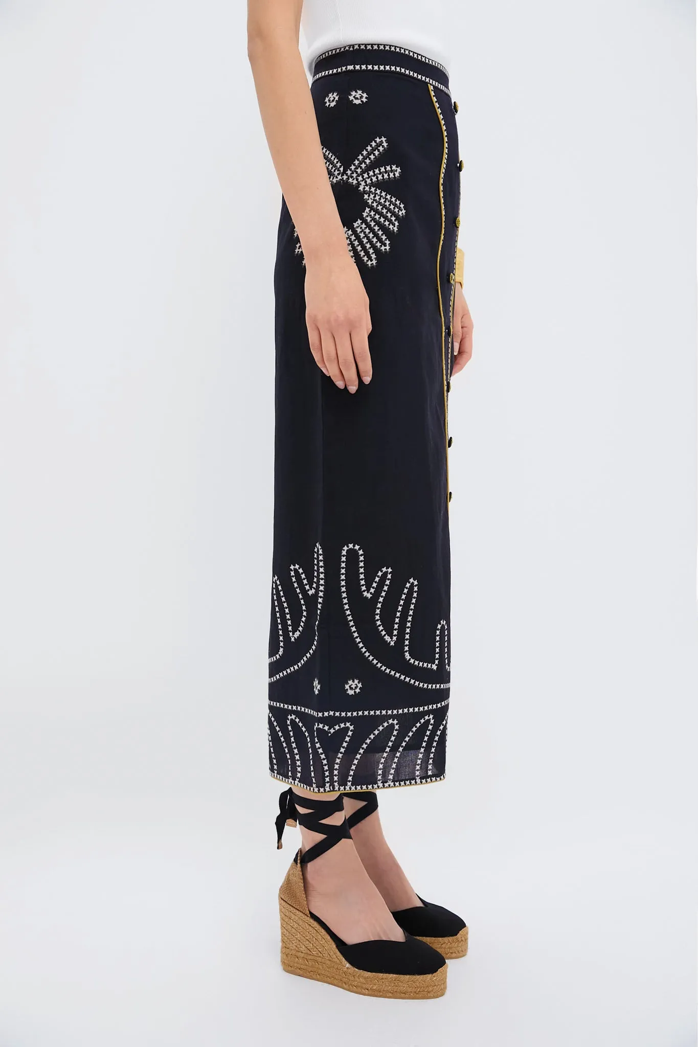 Black and Lime Stitch Portia Skirt sold by Tuckernuck product image thumbnail 3