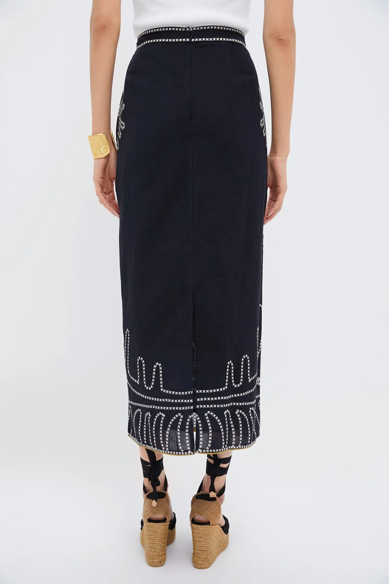 Black and Lime Stitch Portia Skirt sold by Tuckernuck product image thumbnail 4