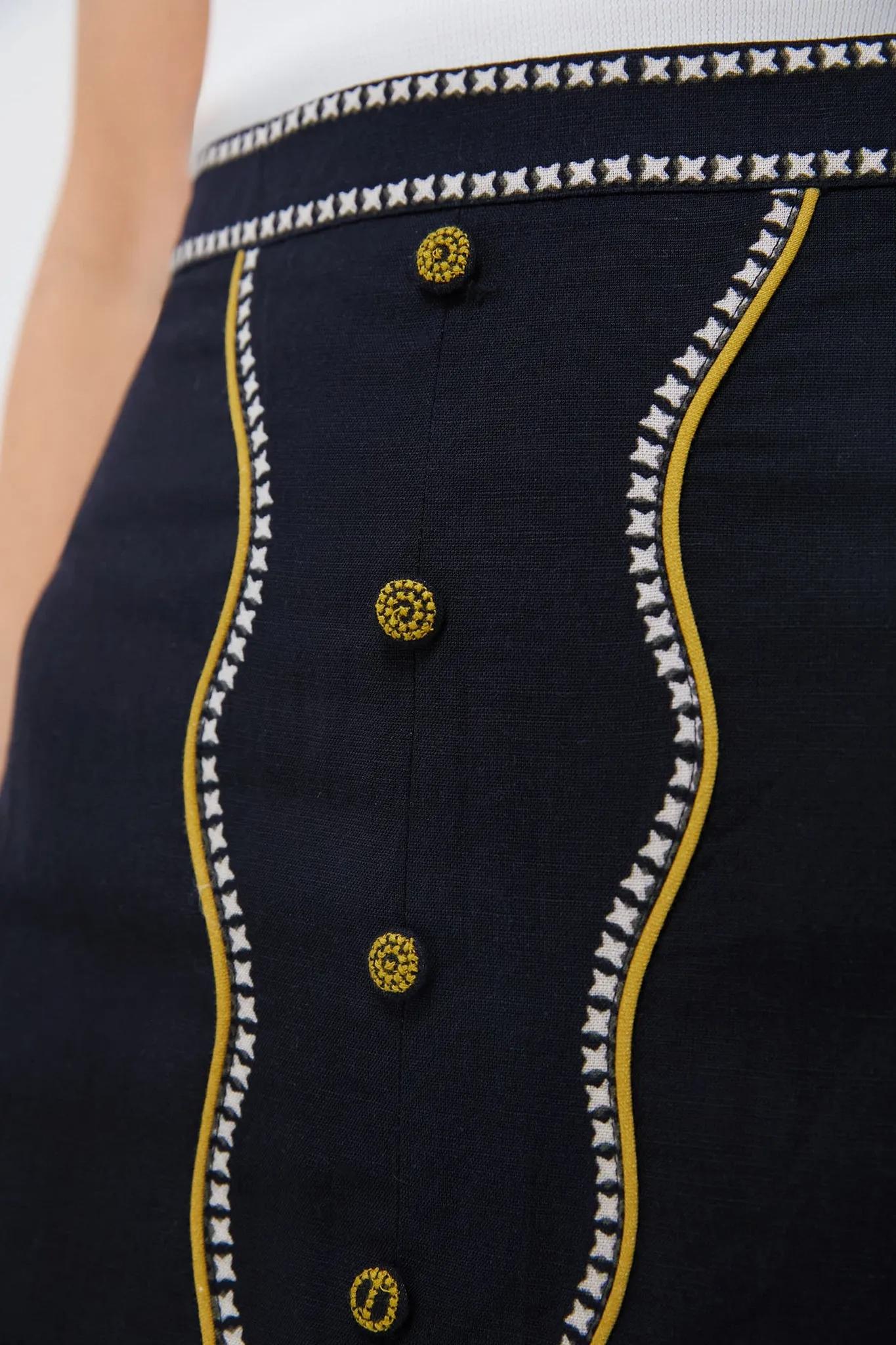 Black and Lime Stitch Portia Skirt sold by Tuckernuck product image thumbnail 5