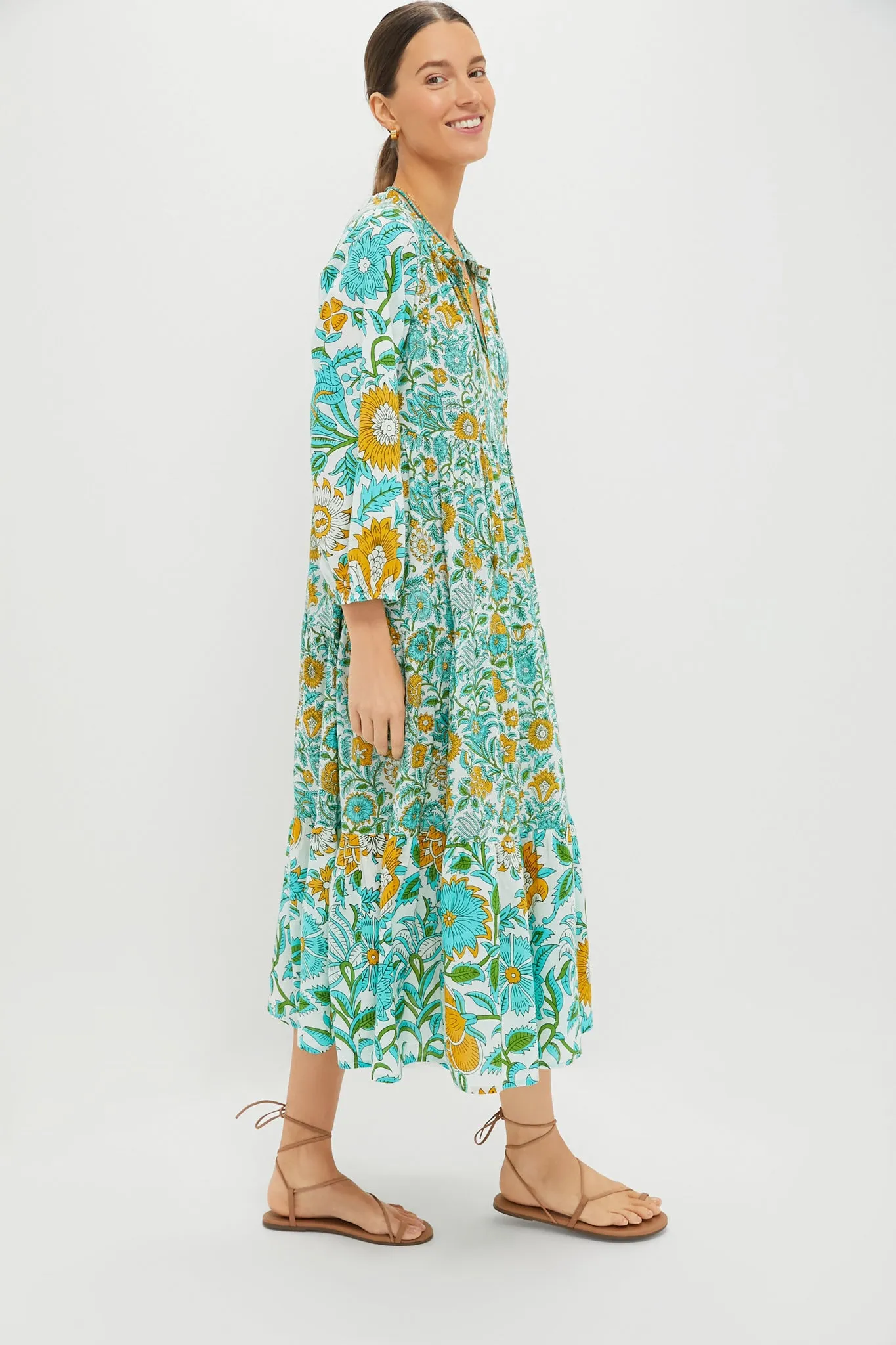 Lagoon Wildflower Long Sleeve Salty Paloma Caftan sold by Tuckernuck product image thumbnail 3