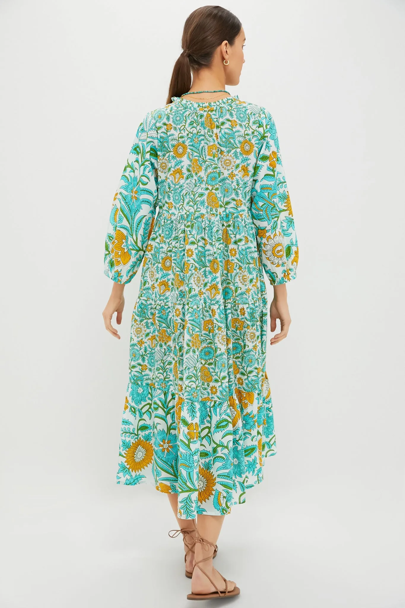 Lagoon Wildflower Long Sleeve Salty Paloma Caftan sold by Tuckernuck product image thumbnail 4
