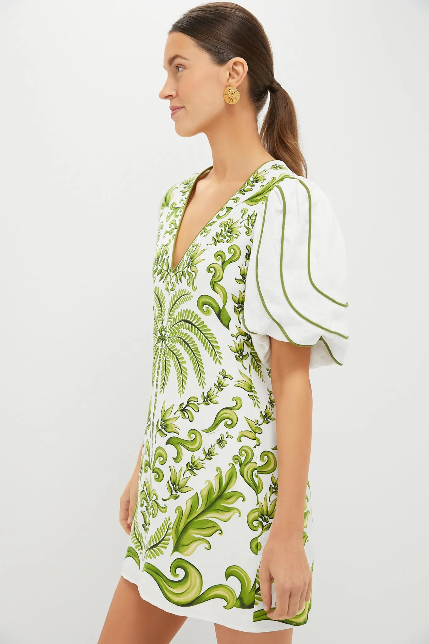 Off White V-Neck Milani Short Sleeve Mini Dress sold by Tuckernuck product image thumbnail 3