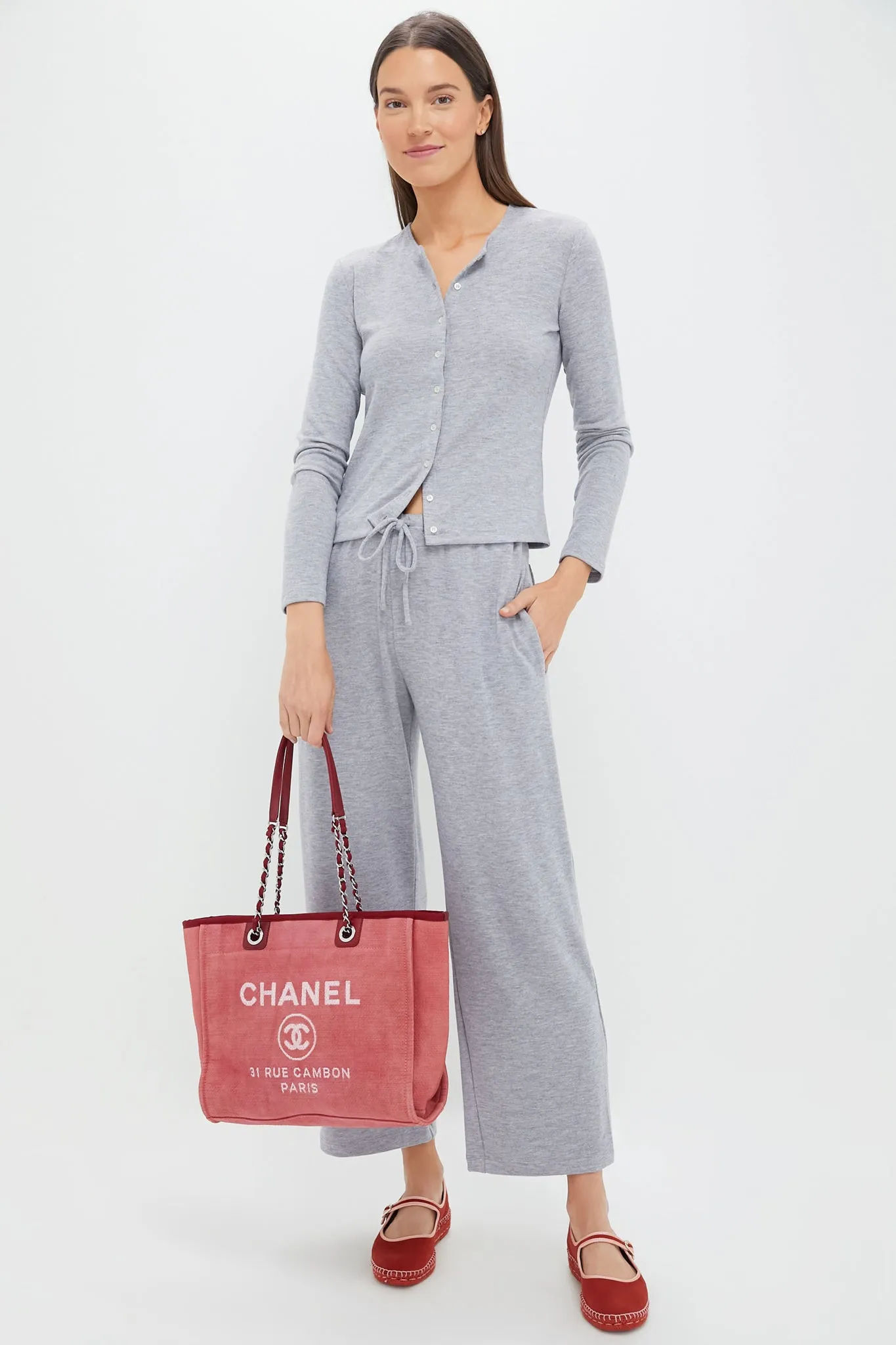 Grey Melange Lauren Crop Drawstring Pants sold by Tuckernuck product image thumbnail 2