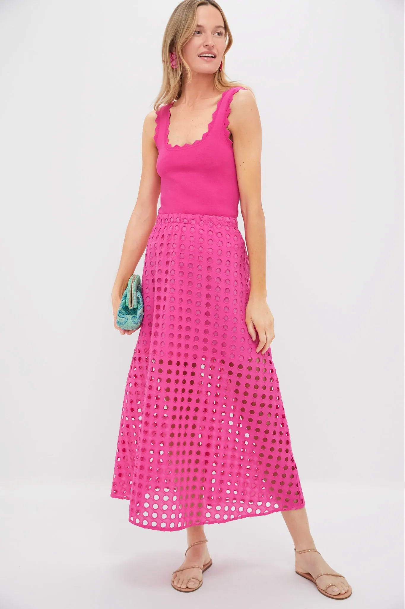 Hot Pink Ric Rac Compression Tank sold by Tuckernuck product image thumbnail 2