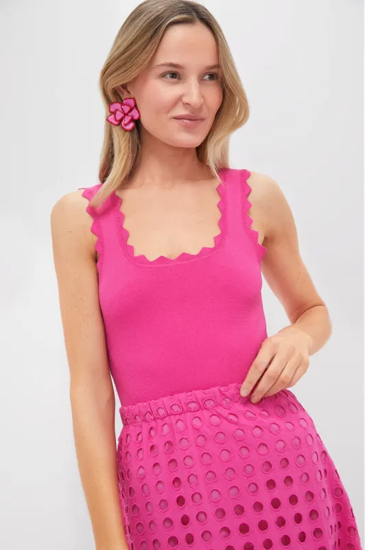 Hot Pink Ric Rac Compression Tank sold by Tuckernuck
