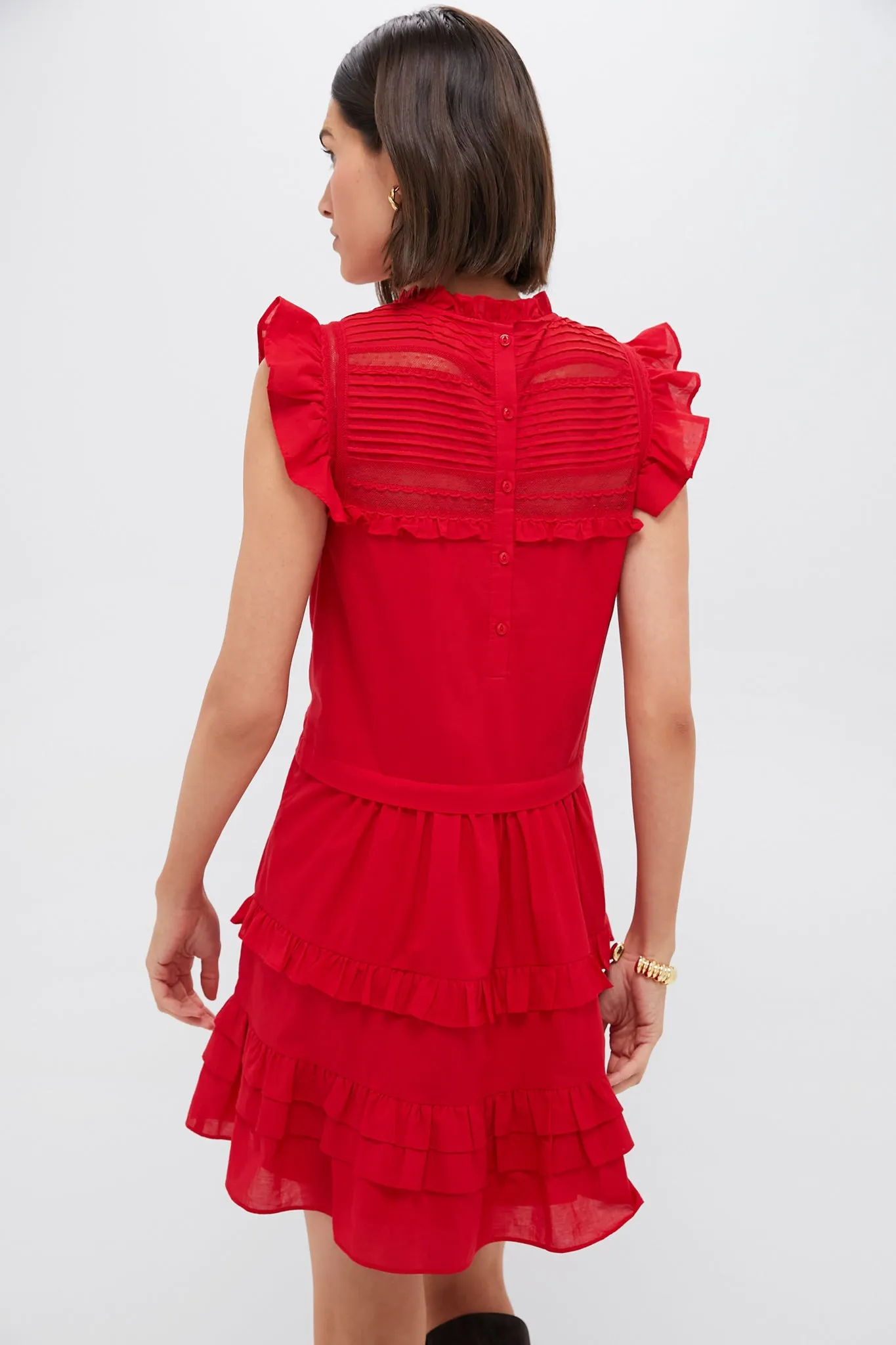 Red Cecilia Ruffle Dress sold by Tuckernuck product image thumbnail 4