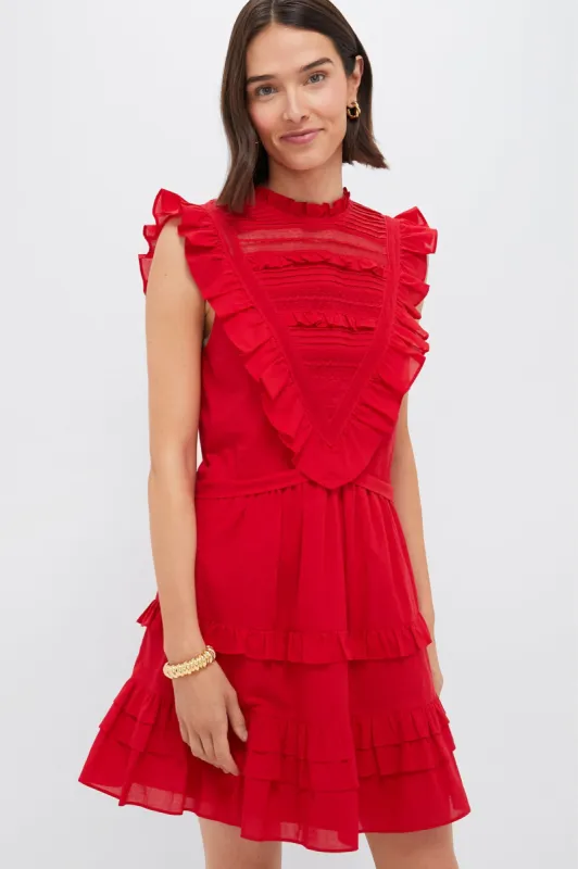 Red Cecilia Ruffle Dress sold by Tuckernuck